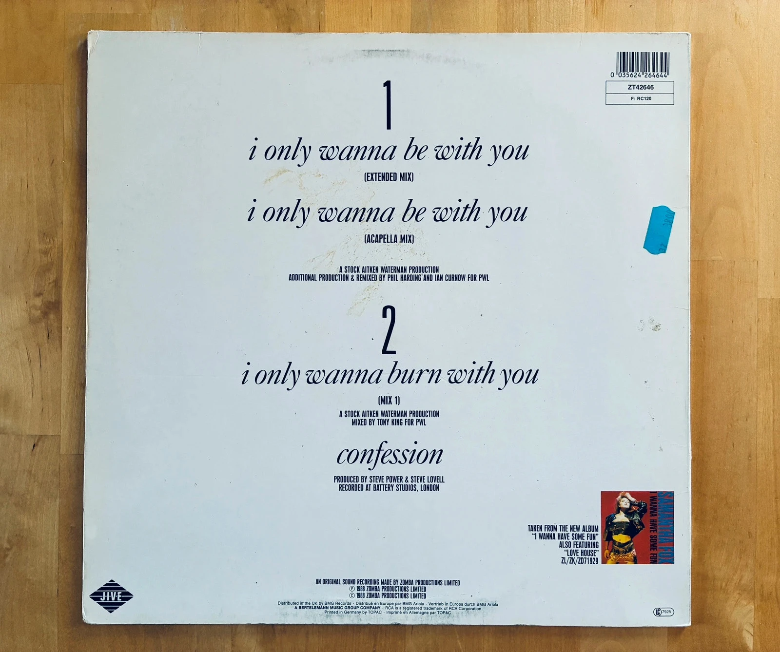 Disco de vinilo maxi 45T Samantha Fox Solo quiero estar contigo. – photo 2
